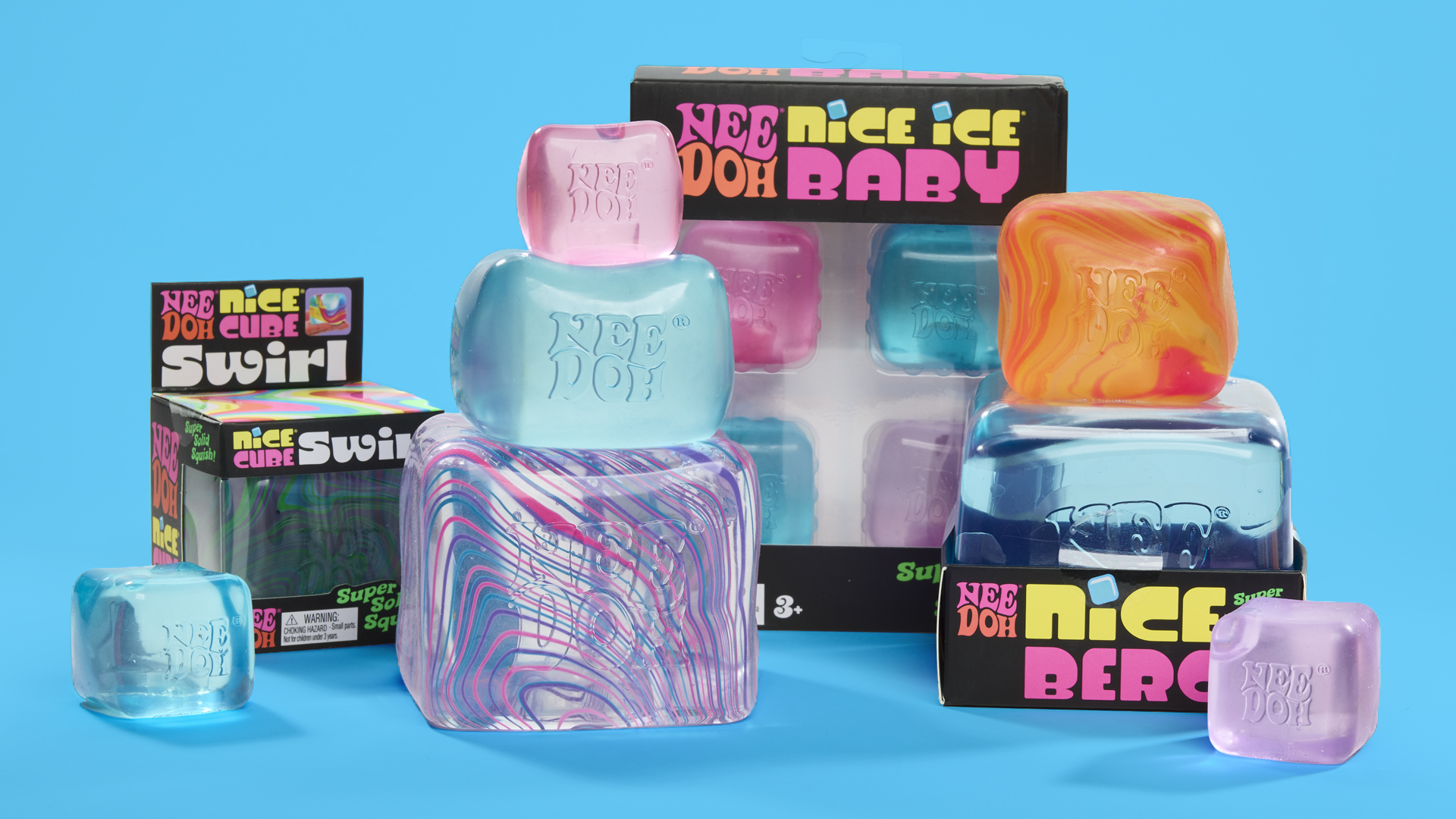 The NeeDoh® Nice Cube family group shot
