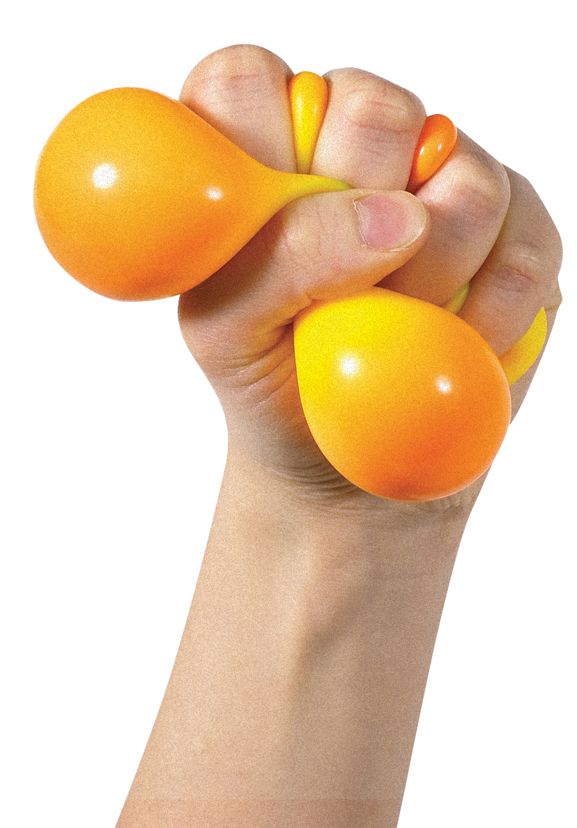 An orange NeeDoh® sensory squish